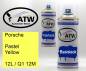 Preview: Porsche, Pastel Yellow, 12L / Q1 12M: 400ml Sprühdose + 400ml Klarlack - Set, von ATW Autoteile West.